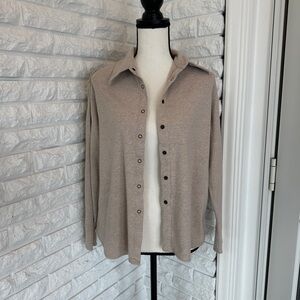 Van Heusen Women's Casual Beige Button Down Shirt